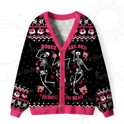 Purplehecate Purplehecate Roses Are Red Inside I'm Dead Ugly Cardigan Sweaters