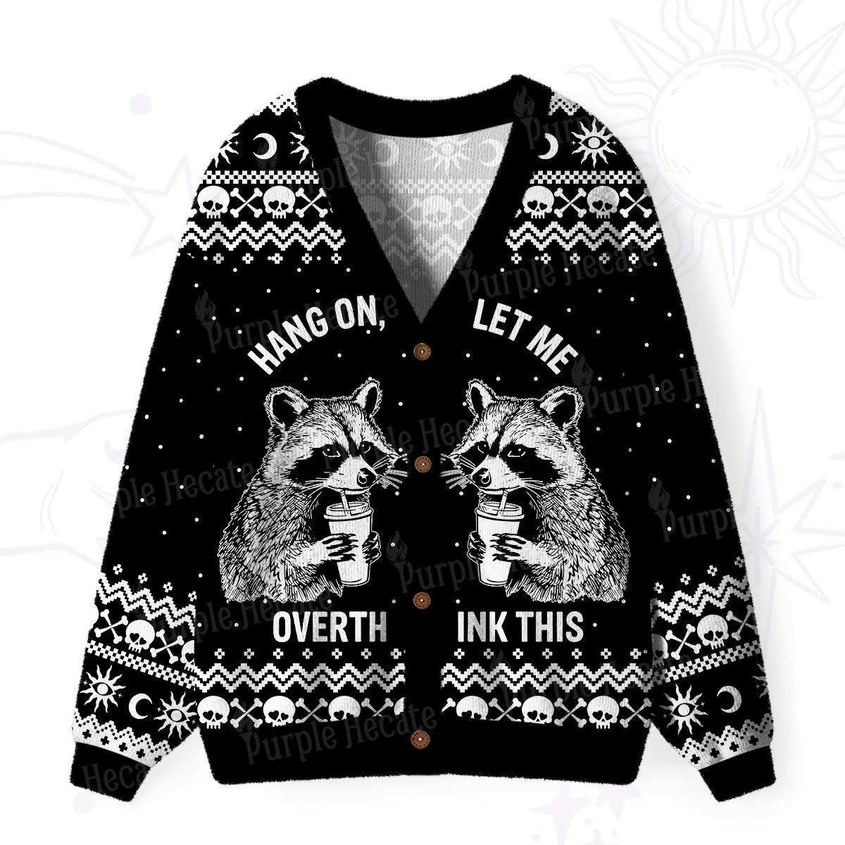 Purplehecate Hang On, Let Me Overthink This Ugly Cardigan Sweaters