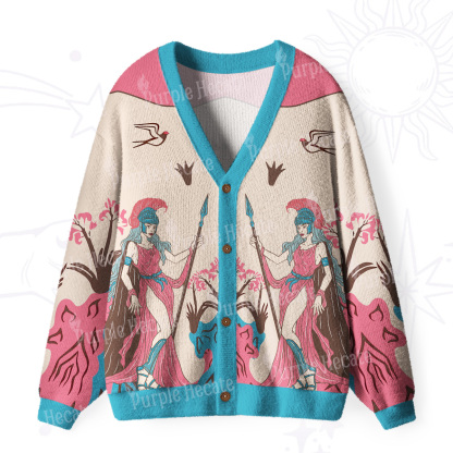 Purplehecate Athena Wisdom Goddess Ugly Cardigan Sweaters