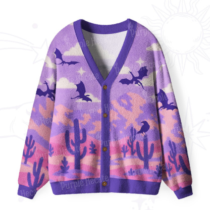 Purplehecate Mystic Desert Dragons Ugly Cardigan Sweaters