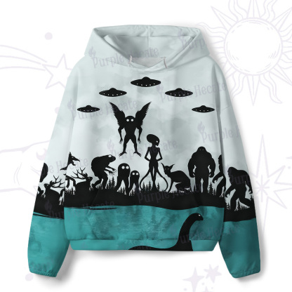 Purplehecate Alien Lake Monster Encounter All-Over Print Hoodie