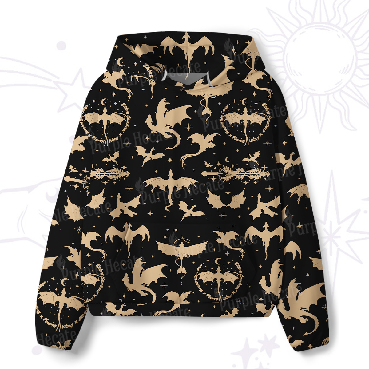 Purplehecate Fantasy Dragon Allover All-Over Print Hoodie