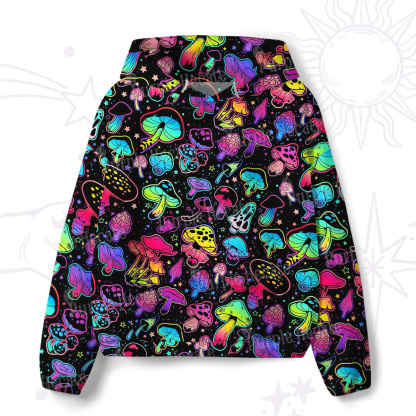 Purplehecate Psychedelic Mushroom Rave All-Over Print Hoodie