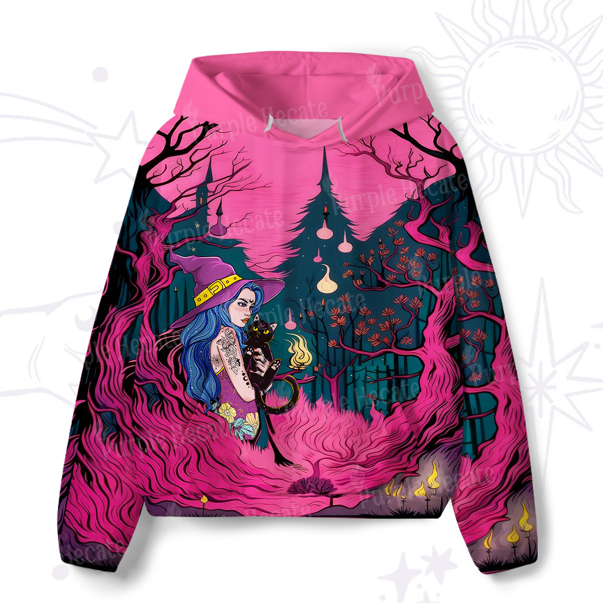 Purplehecate The Witch and Her Familia All-Over Print Hoodie