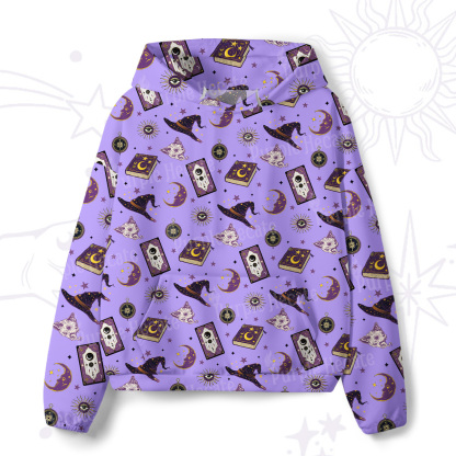 Purplehecate Midnight Witch Tarot All-Over Print Hoodie