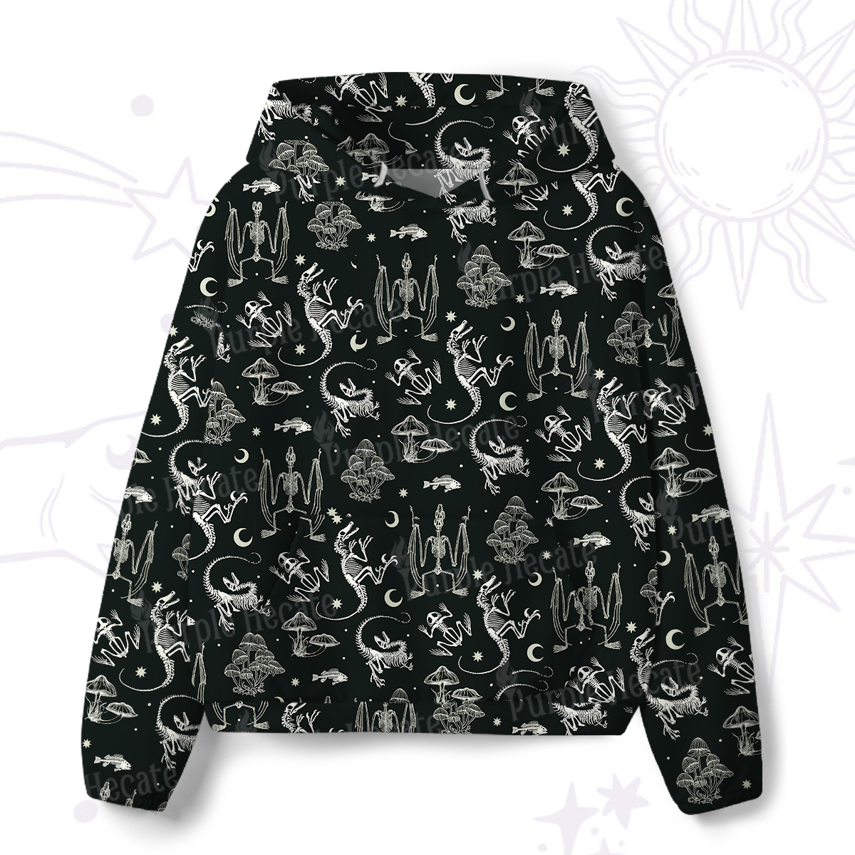 Purplehecate Prehistoric Fantasy All-Over Print Hoodie