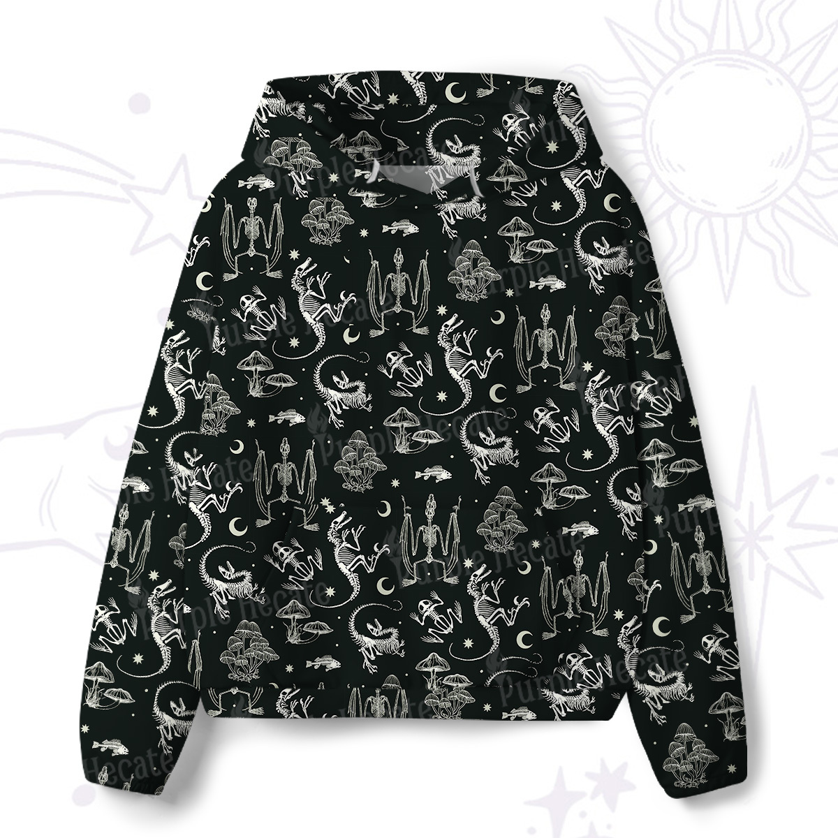 Purplehecate Prehistoric Fantasy All-Over Print Hoodie