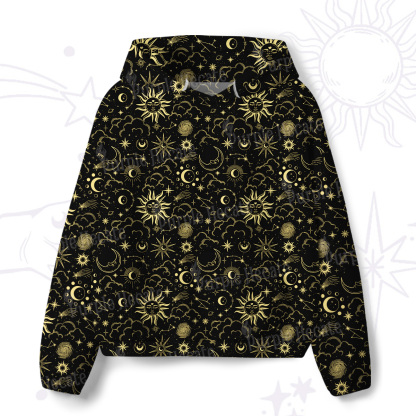 Purplehecate Mysterious Star & Moon All-Over Print Hoodie