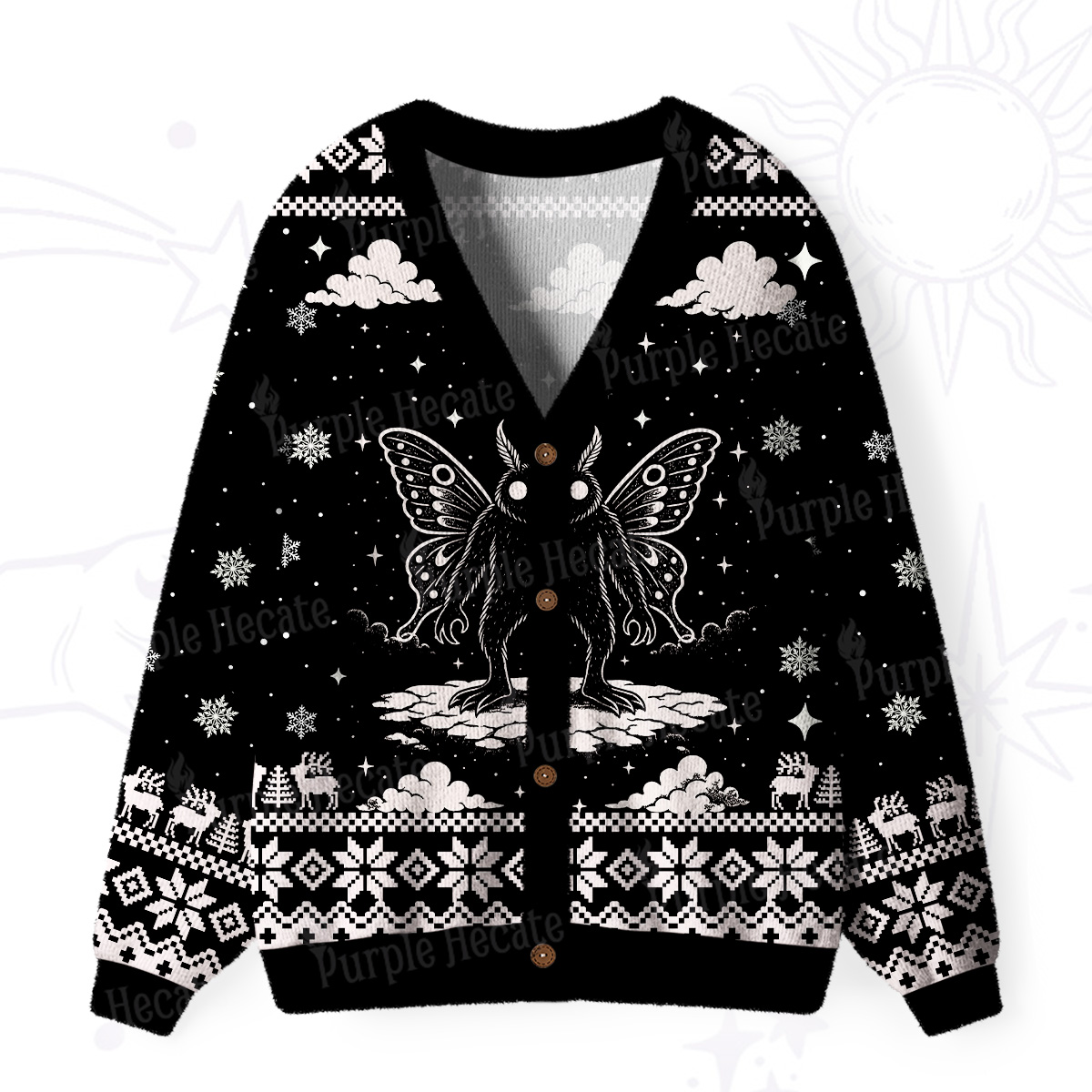 Purplehecate Dark Moth Ugly Cardigan Sweaters