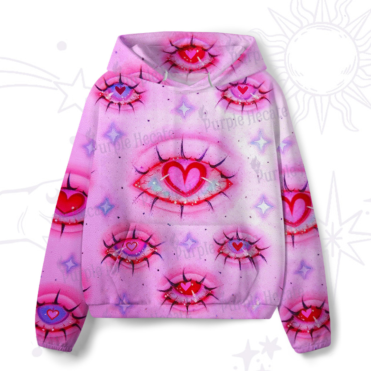 Purplehecate Mystic Love-Eye All-Over Print Hoodie