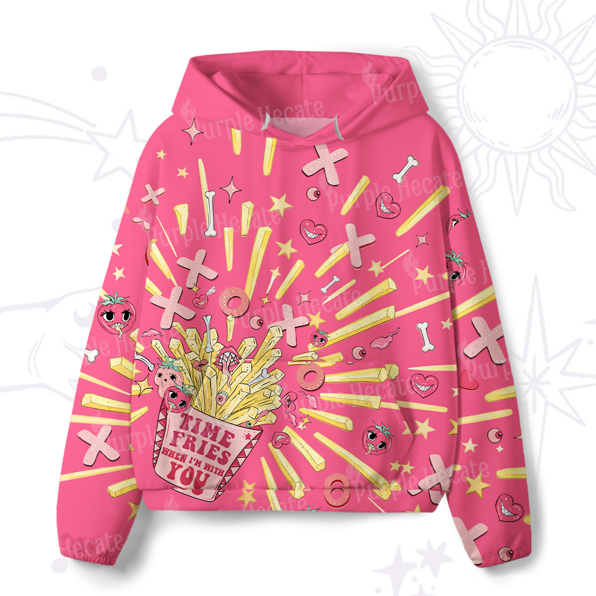 Purplehecate Time Fries When I'm With You All-Over Print Hoodie