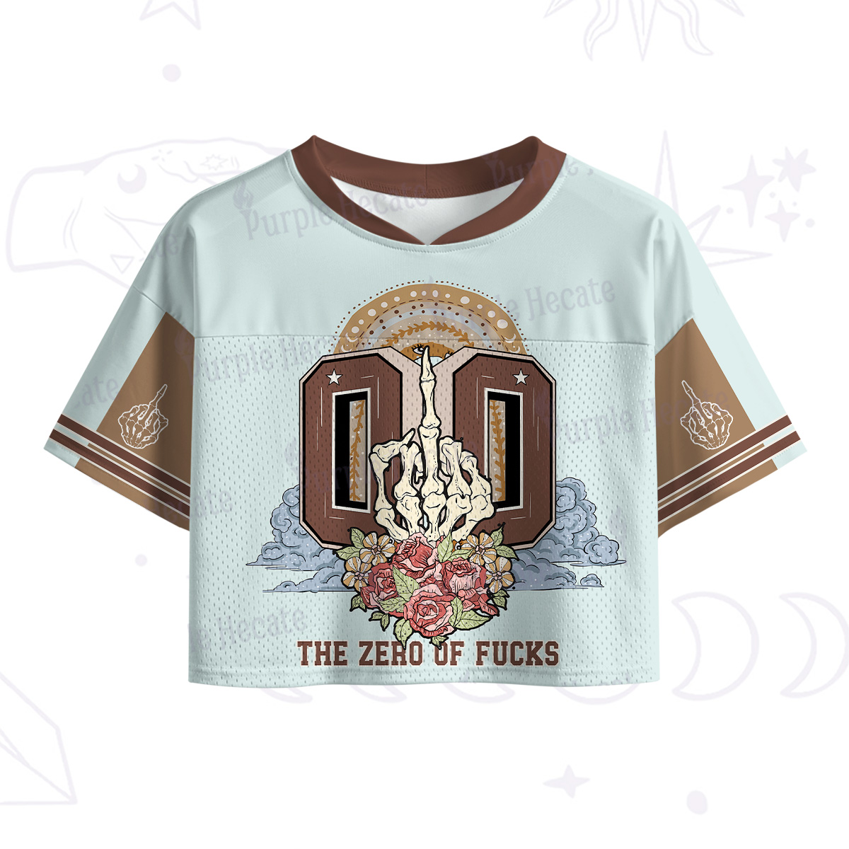 Purplehecate The Zero of Fucks No Apologies Crop Sports Jersey