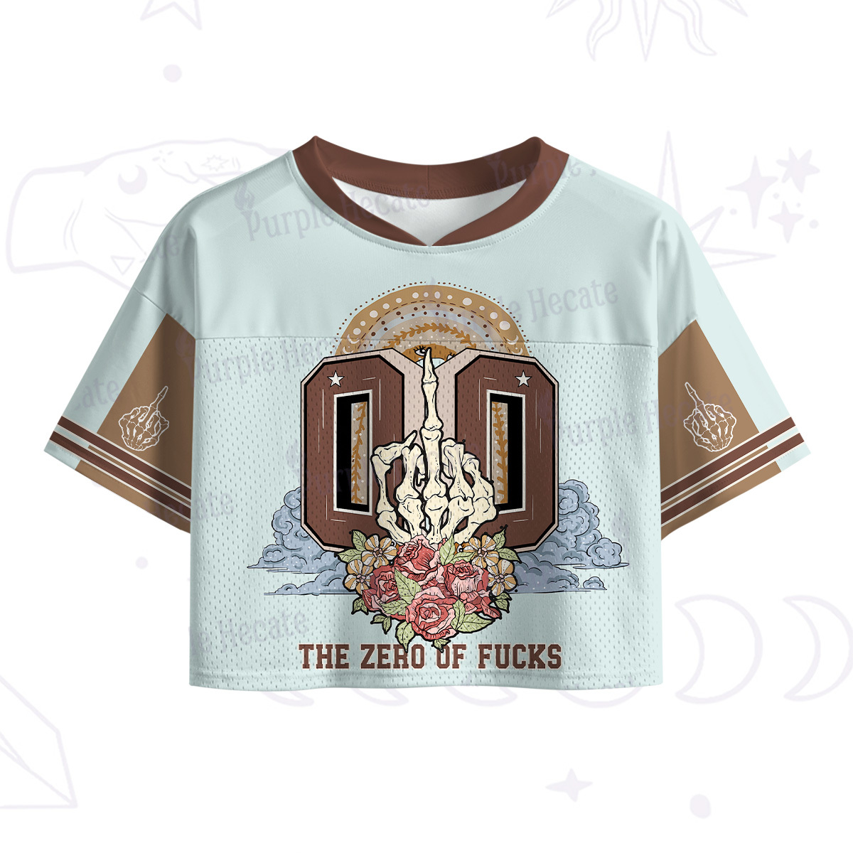 Purplehecate The Zero of Fucks No Apologies Crop Sports Jersey
