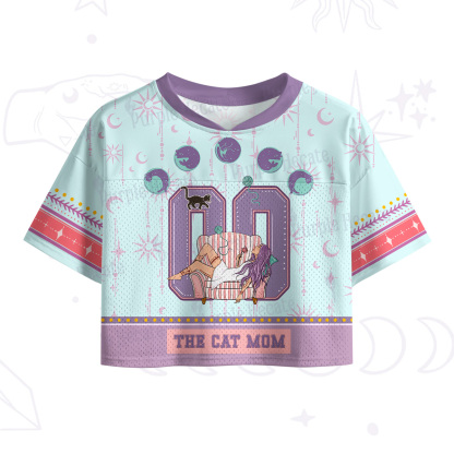 Purplehecate The Cat Mom Crop Sports Jersey