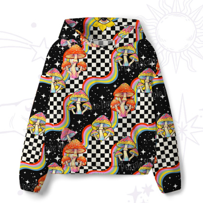 Purplehecate Trippy Rainbow Mushrooms All-Over Print Hoodie