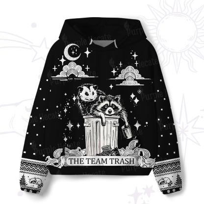 Purplehecate The Team Trash Raccoon & Possum All-Over Print Hoodie