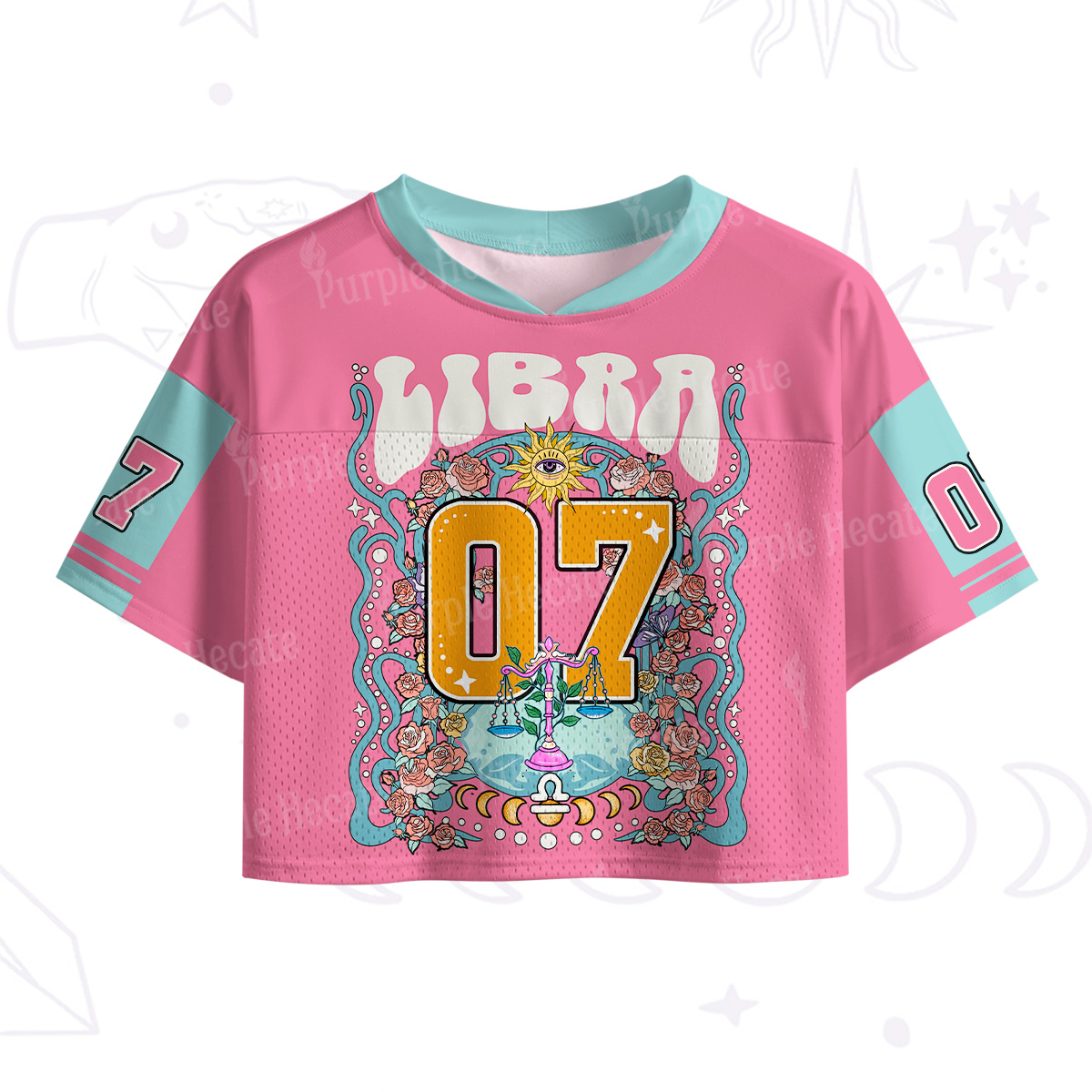 Purplehecate Libra Spirit Zodiac Crop Sports Jersey