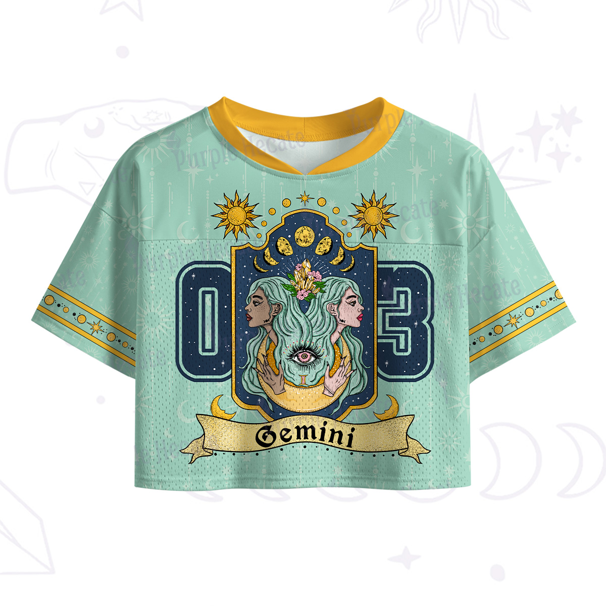 Purplehecate Gemini Spirit Zodiac Crop Sports Jersey