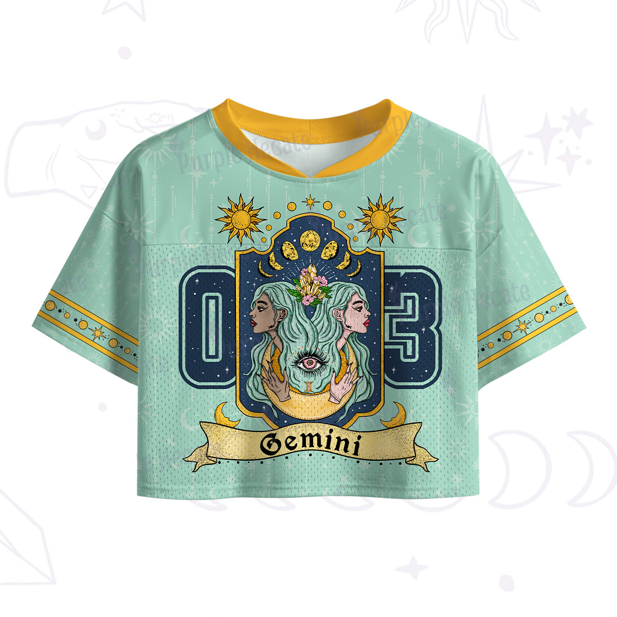 Purplehecate Gemini Spirit Zodiac Crop Sports Jersey