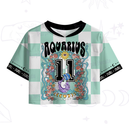 Purplehecate  Aquarius Spirit Zodiac Crop Sports Jersey