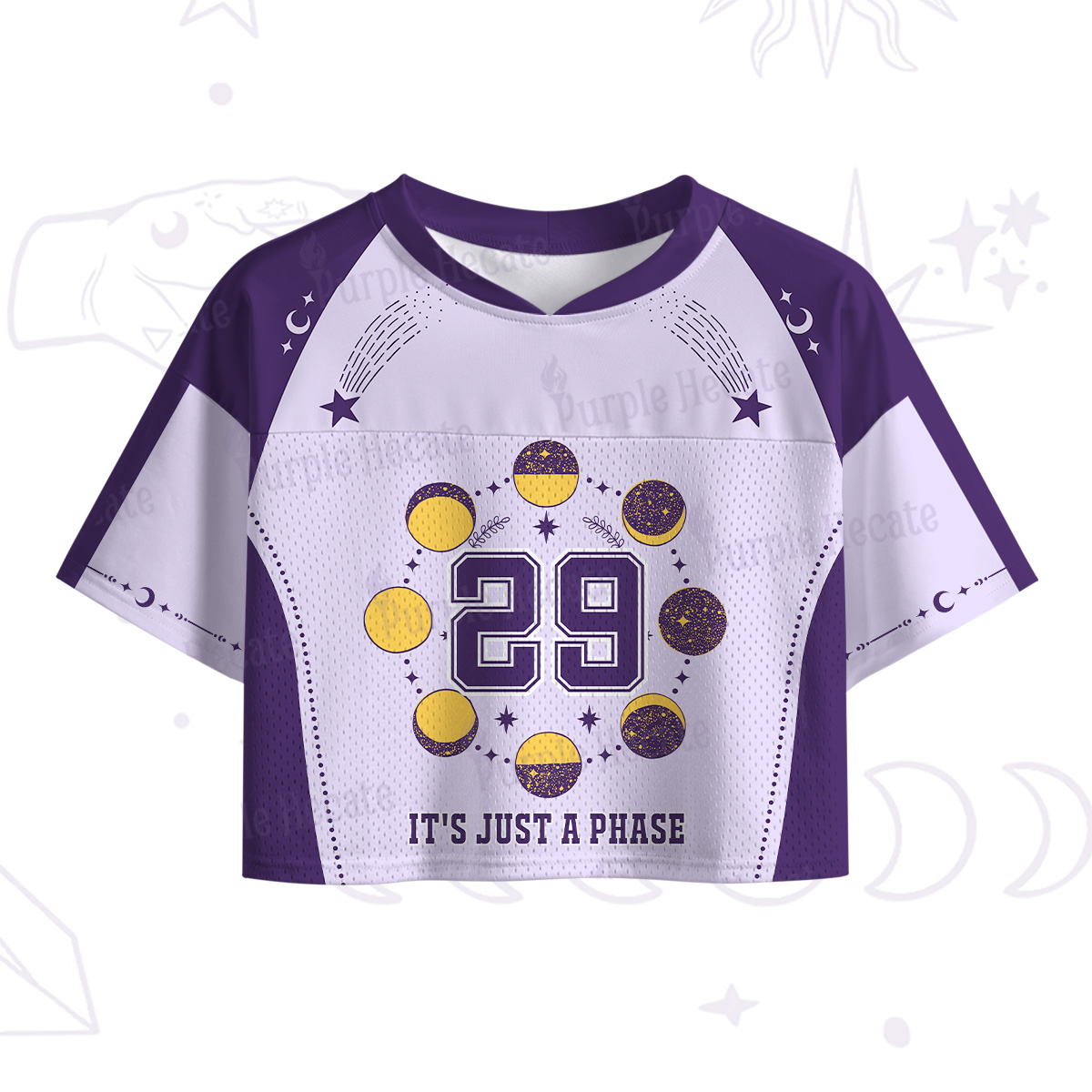 Purplehecate It's Just A Phase Crop Sports Jersey