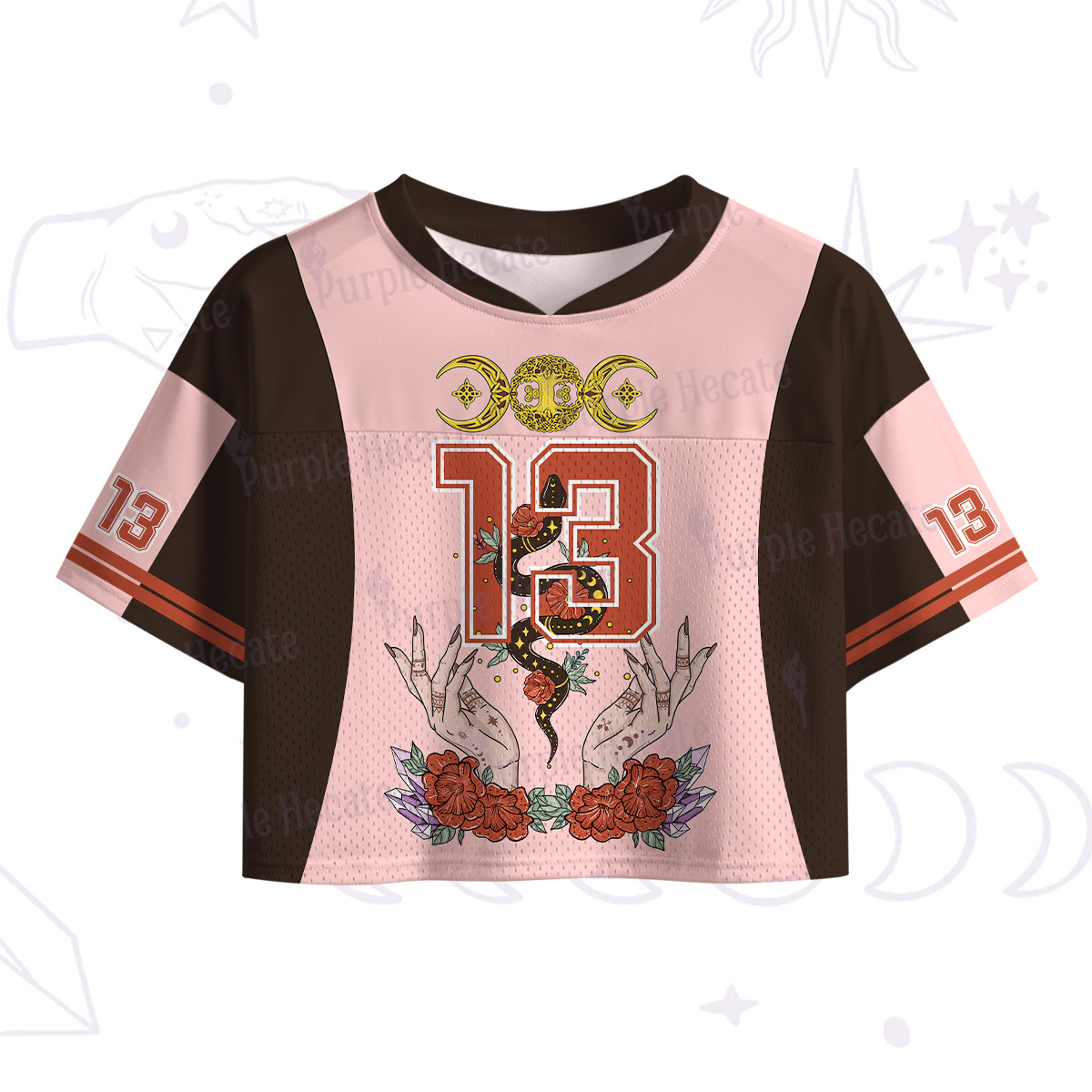 Purplehecate Lunar Guardian Serpent Crop Sports Jersey