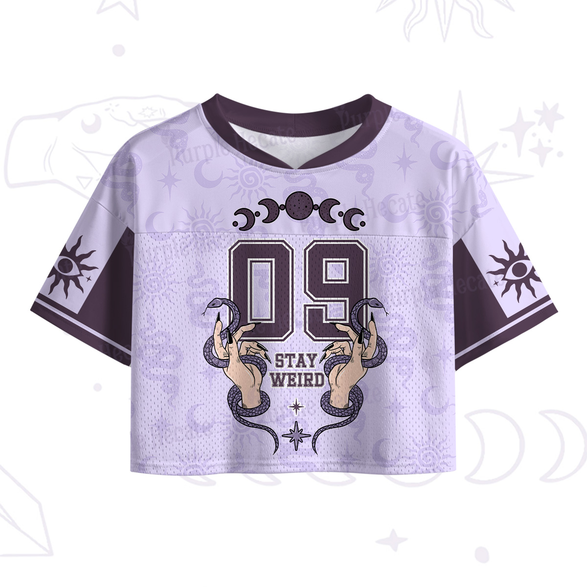 Purplehecate Occult Serpent 09 Stay Weird Crop Sports Jersey