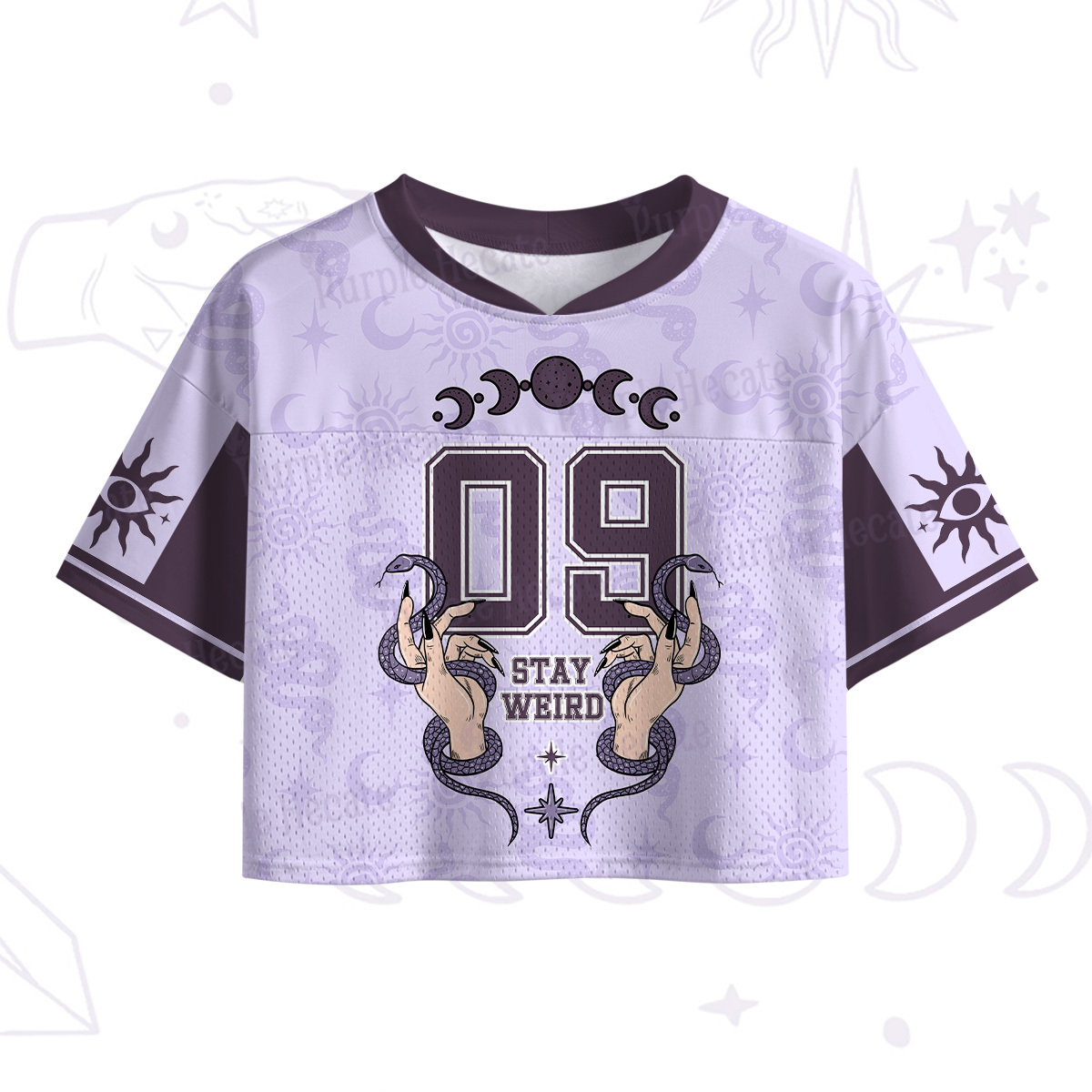 Purplehecate Occult Serpent 09 Stay Weird Crop Sports Jersey