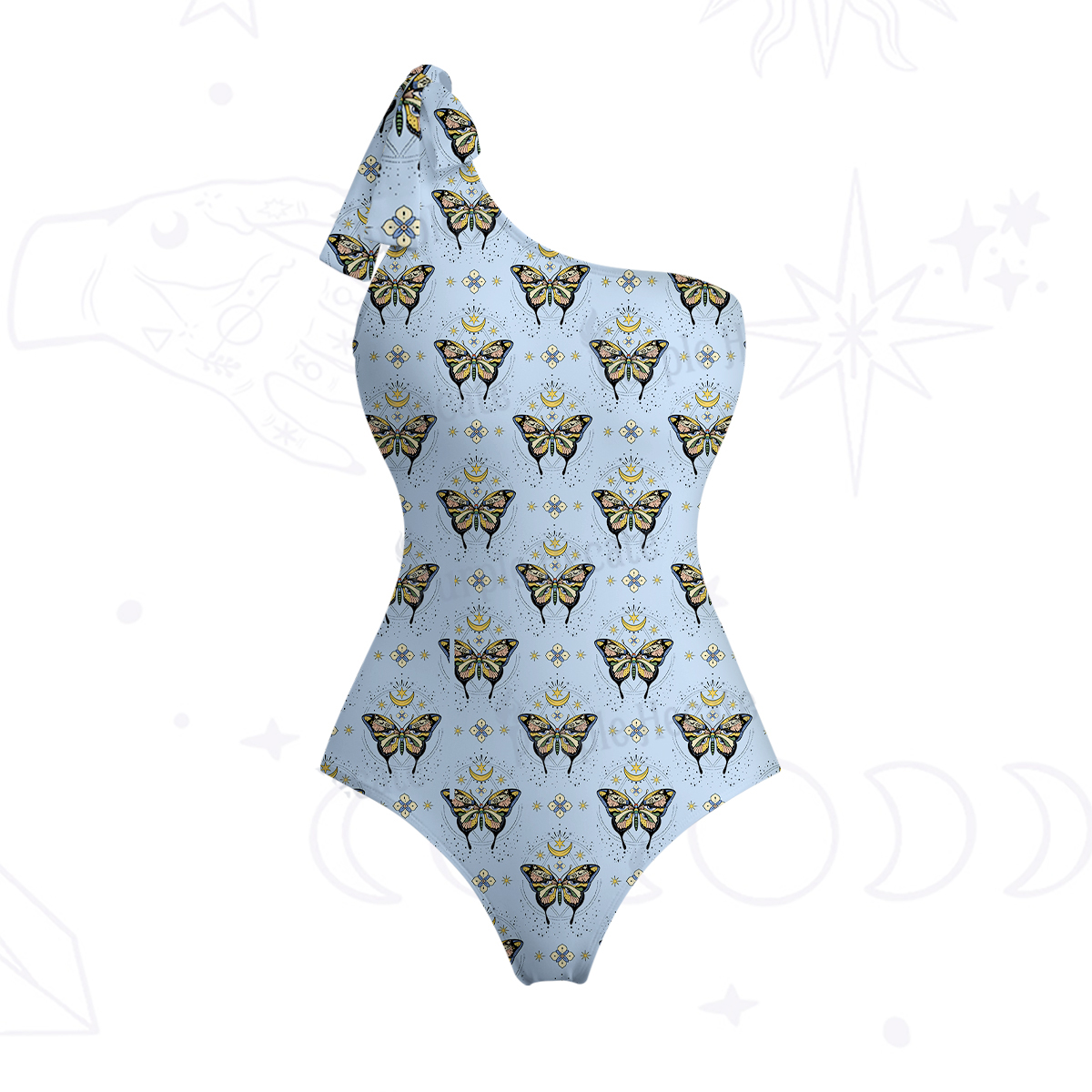 Purplehecate I Am Opening One-Shoulder One-Piece Swimsuit