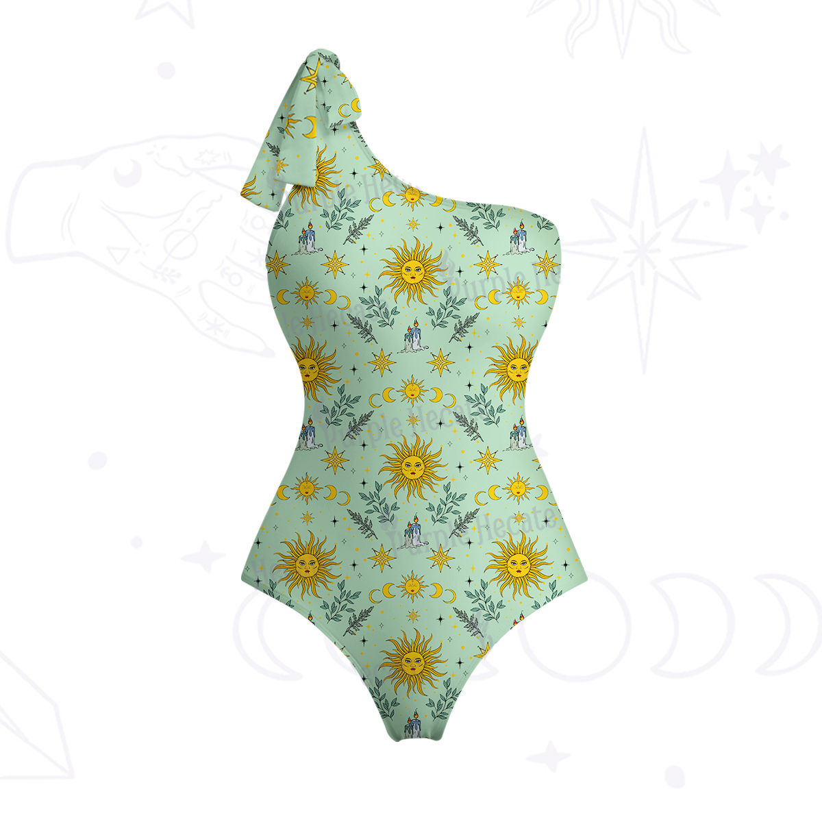 Purplehecate Magic Sun One-Shoulder One-Piece Swimsuit
