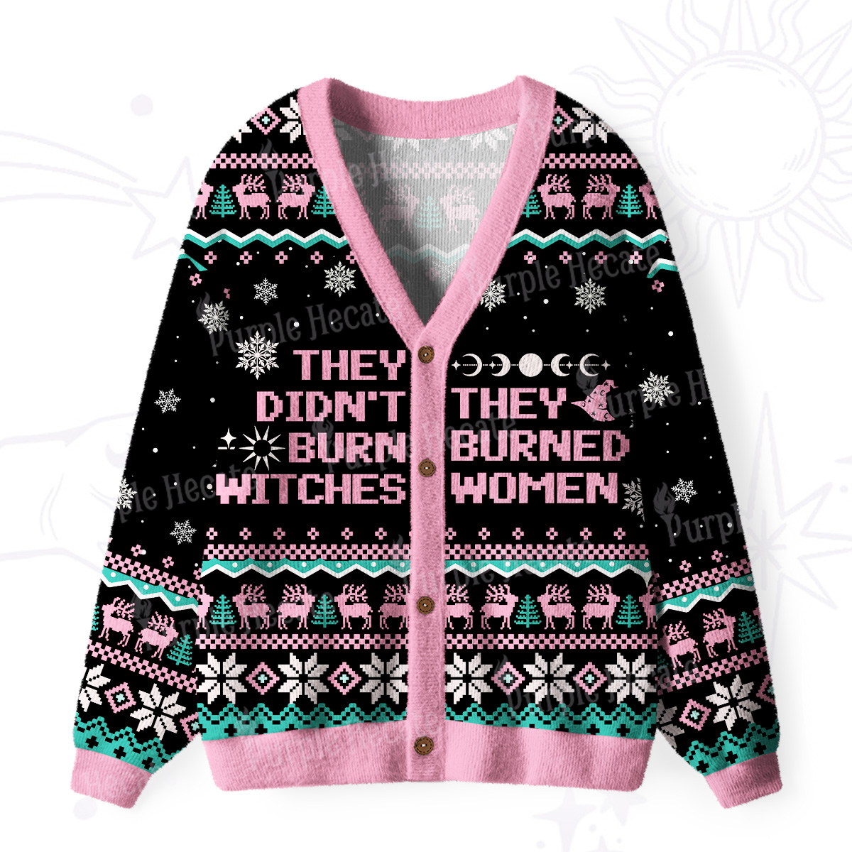 Purplehecate They Didn't Burn Witches They Burned Women Ugly Cardigan Sweaters