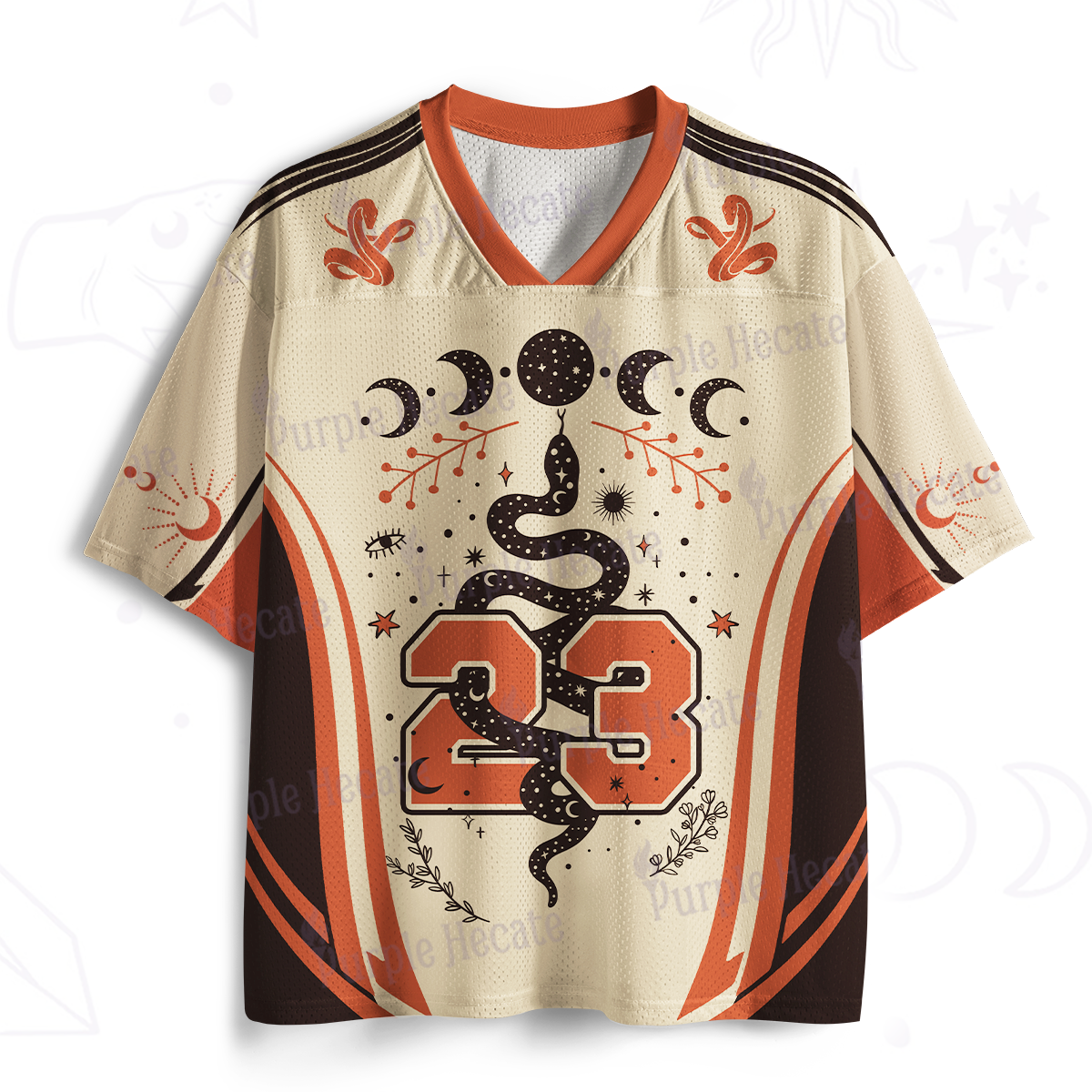 Purplehecate Snake And Moon Phase Comfort Mesh Jersey