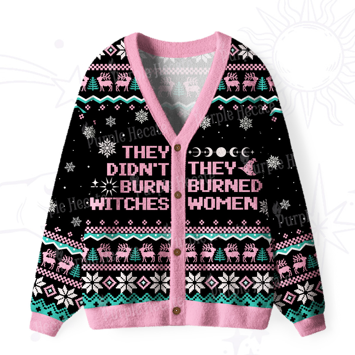 Purplehecate They Didn't Burn Witches They Burned Women Ugly Cardigan Sweaters