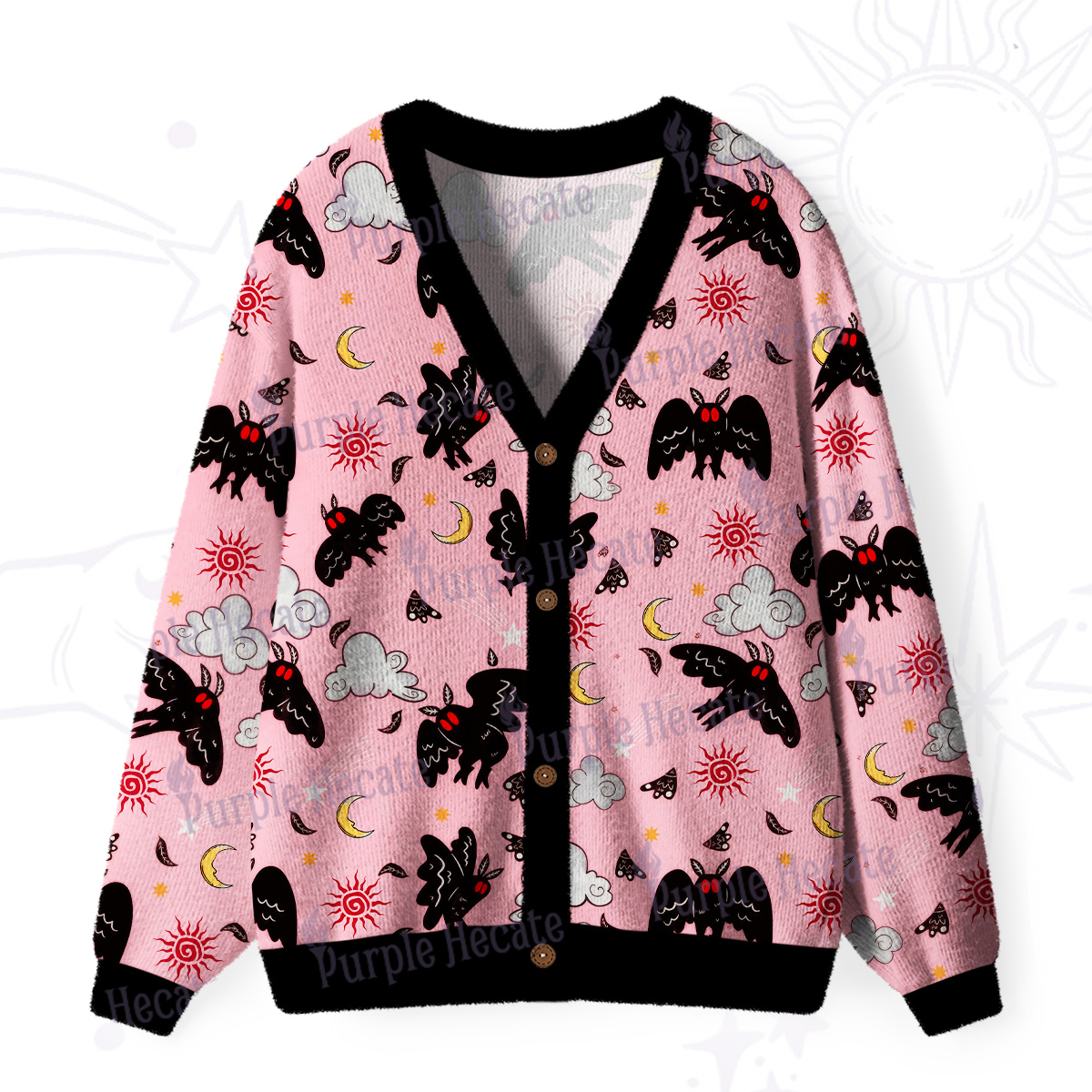 Purplehecate Cryptid Mothman Ugly Cardigan Sweaters