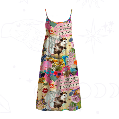Purplehecate The Opossum Queen's Hoard Spaghetti Strap Midi Dress