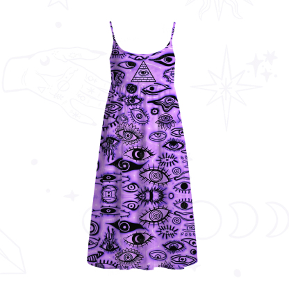 [Copy]Purplehecate Mystic Mermaid Lagoon Spaghetti Strap Midi Dress