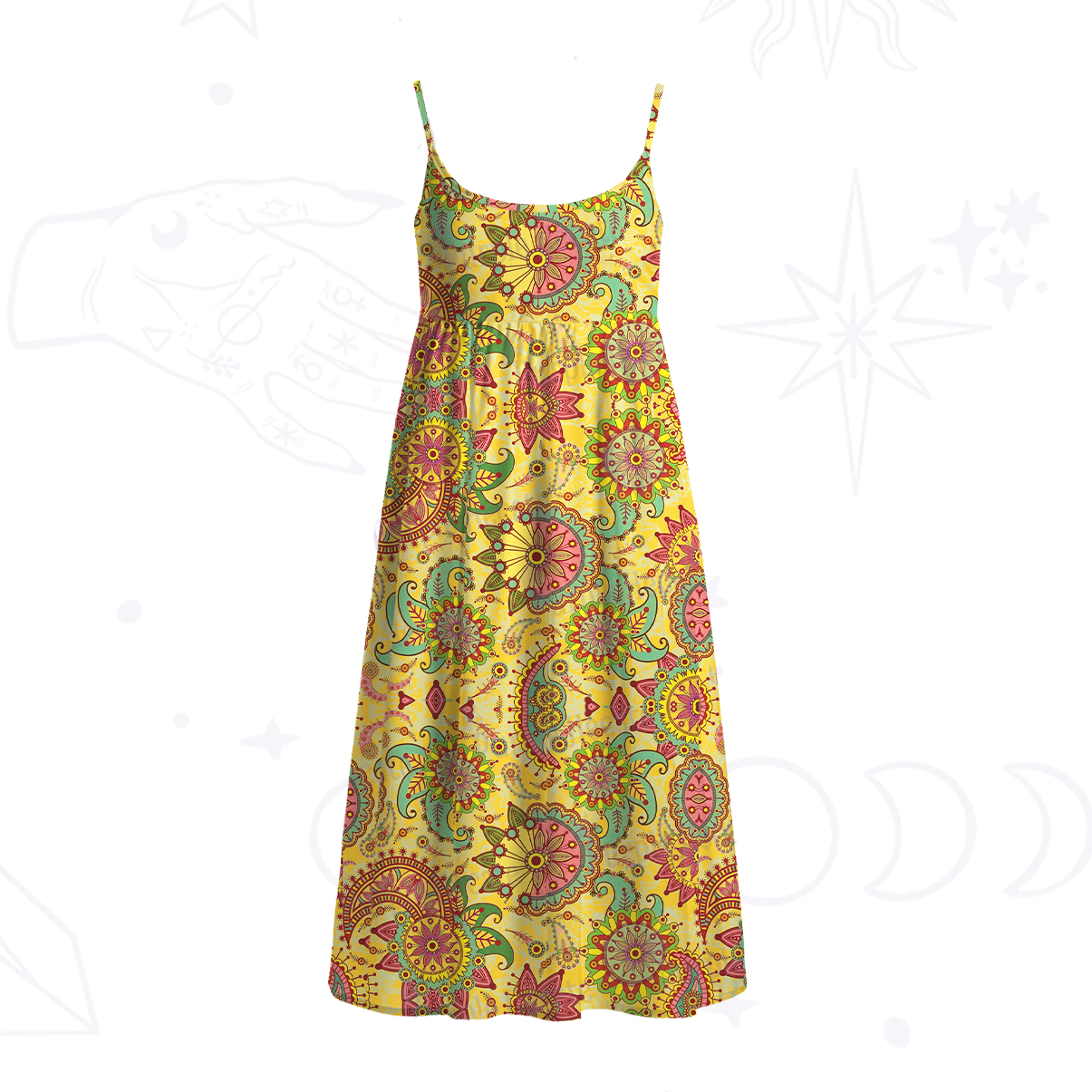 Purplehecate Mandala Dream Spaghetti Strap Midi Dress