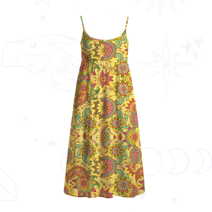 Purplehecate Mandala Dream Spaghetti Strap Midi Dress