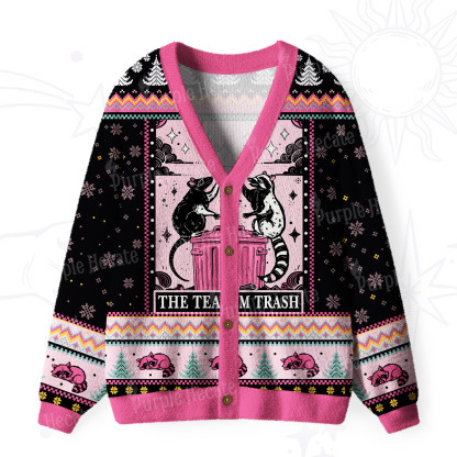 Purplehecate The Team Trash Opossum Tarot Ugly Cardigan Sweaters