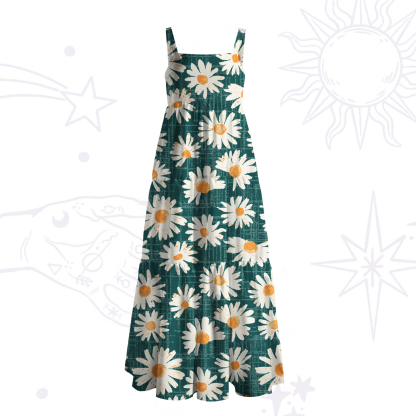 Purplehecate Daisy Daydream Wide Straps Maxi Dress