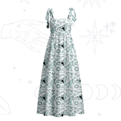 Purplehecate Cryptid Tie Shoulder Maxi Dress