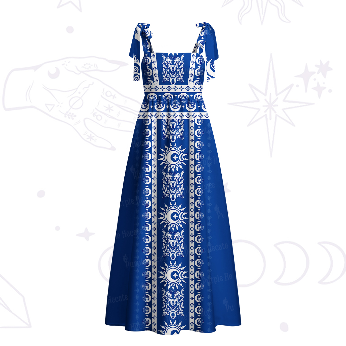 Purplehecate Visionary Sun Tie Shoulder Maxi Dress