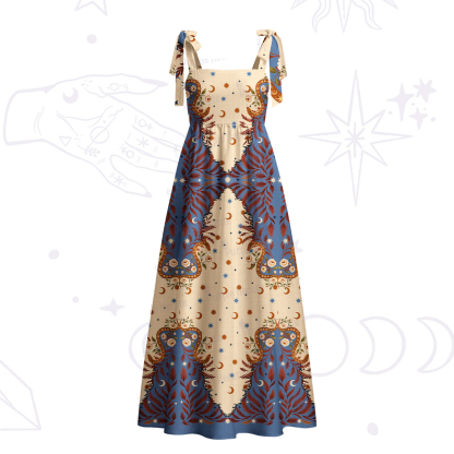 Purplehecate Celestial Ascension Tie Shoulder Maxi Dress