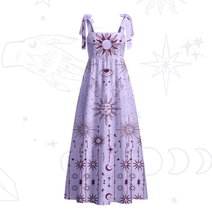 Purplehecate Solar Oracle Tie Shoulder Maxi Dress