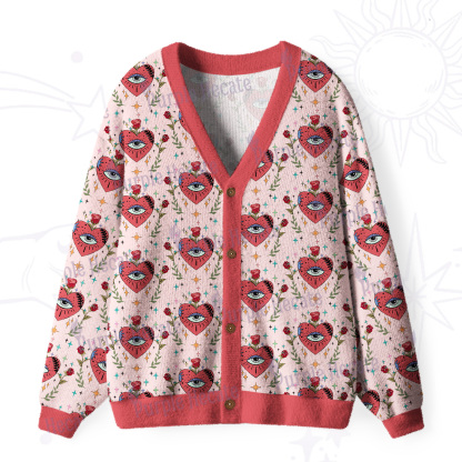 Purplehecate Sacred Heart Ugly Cardigan Sweaters