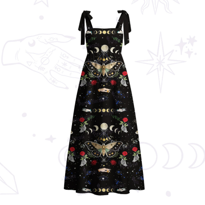 Purplehecate Moonlight Metamorphosis Tie Shoulder Maxi Dress