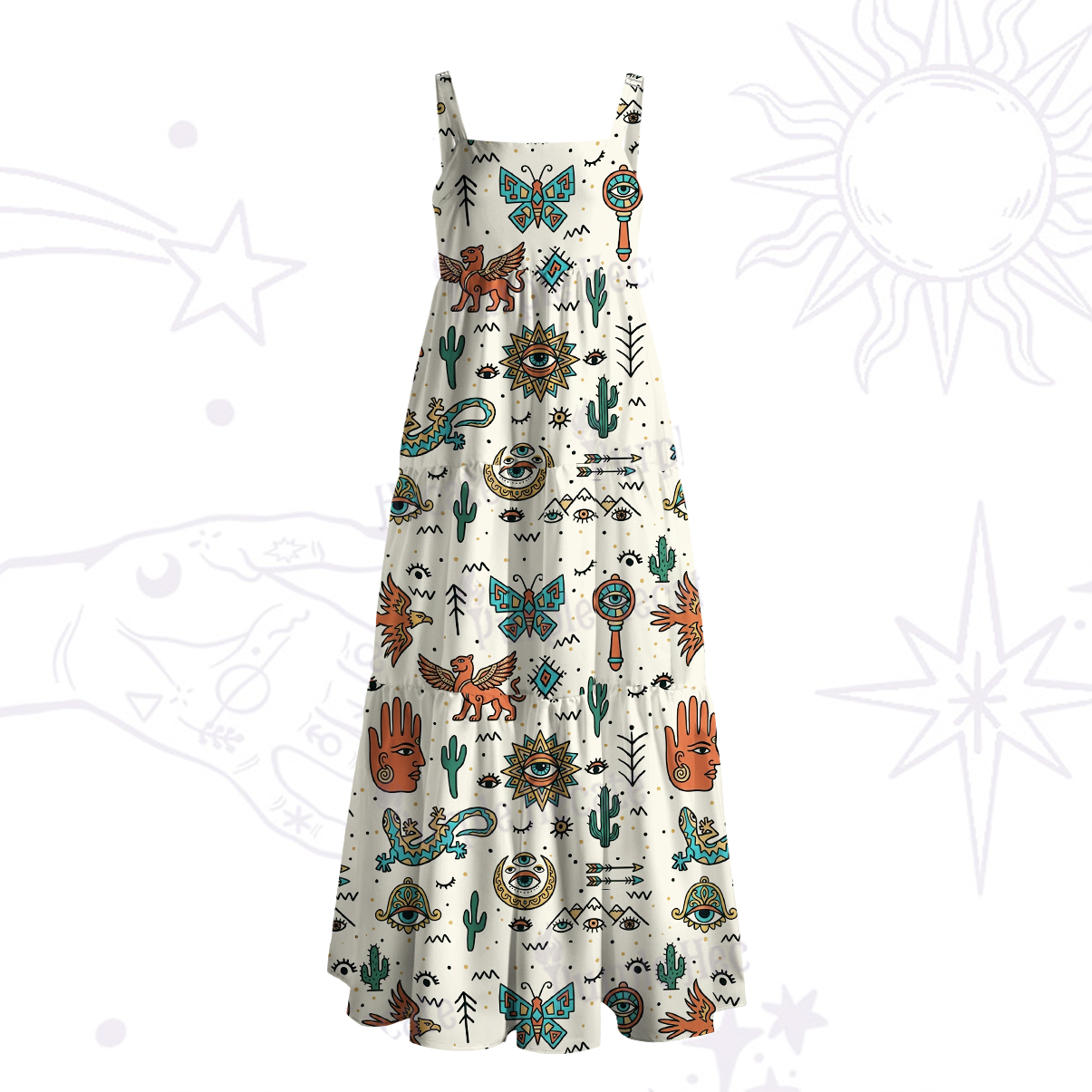 Purplehecate Mystic Desert Spirit Wide Straps Maxi Dress
