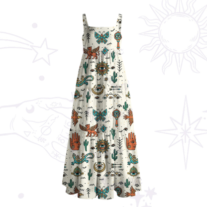 Purplehecate Mystic Desert Spirit Wide Straps Maxi Dress