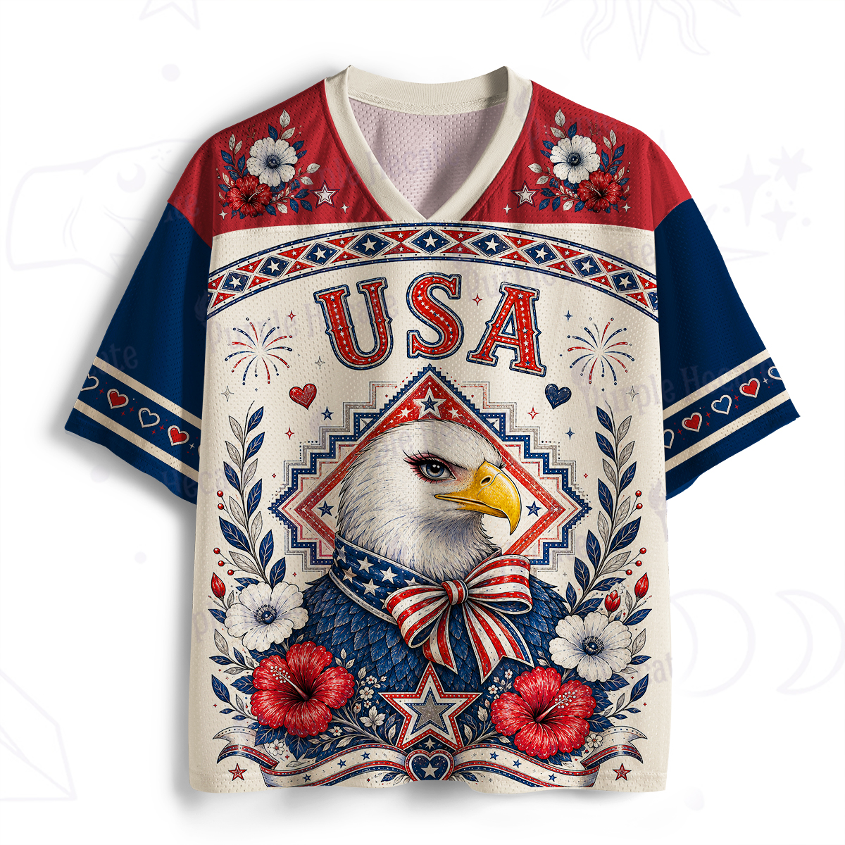 Purplehecate Patriotic Eagle USA 4th of July Mesh Jersey