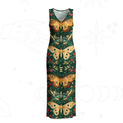Purplehecate Mystic Butterfly Whisper Crochet Knit Maxi Dress